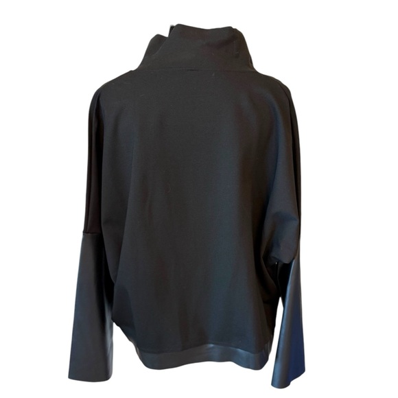 The HYLMA Vegan Leather Accent Zipper Top - Picture 10 of 14